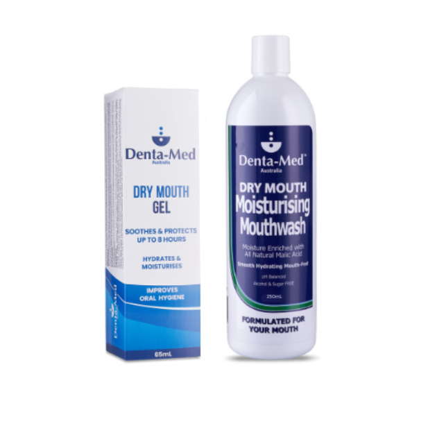Denta-Med Dry Mouth Gel 65mL & Moisturising Mouthwash 250mL Bundle