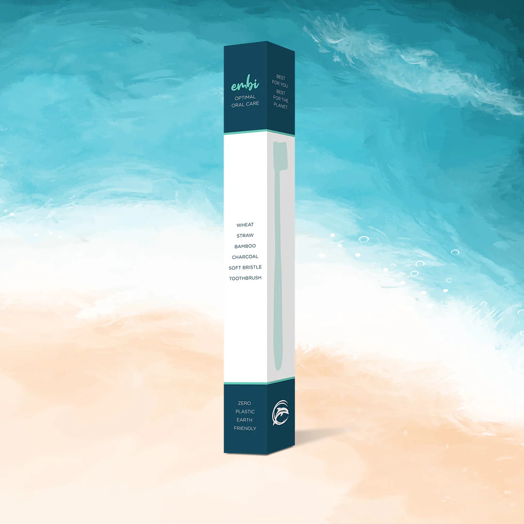 v_ EMBI OOC Wheat Straw Soft Bamboo Charcoal Bristle Toothbrush