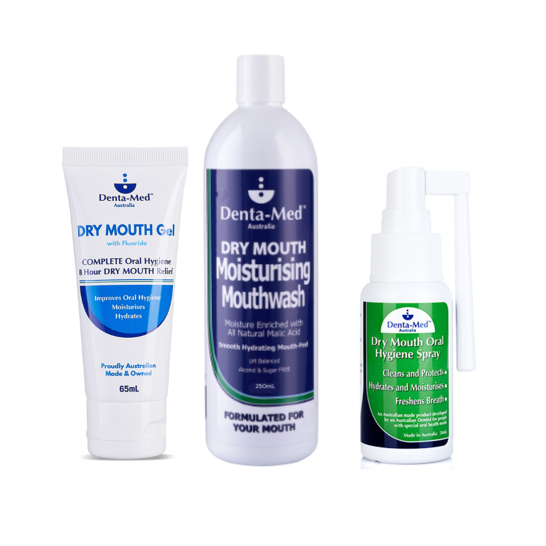 Denta-Med Trio Pack - Gel, Mouthwash, Spray